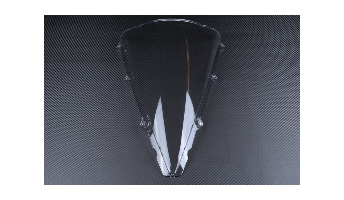 Bulle racing transparente R1 déviation d'air maximale et inserts carbone orange 02-03