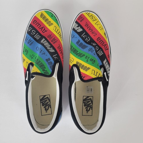 VANS Spirit 2020 Olympics International Script Bright Slip-Ons Size 10.5 - Picture 5 of 7