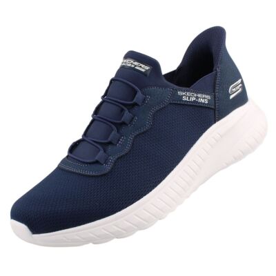 Skechers Bobs Squad Chaos Herren Sneaker Halbschuh Blau 118300-NVY Slip-ins 