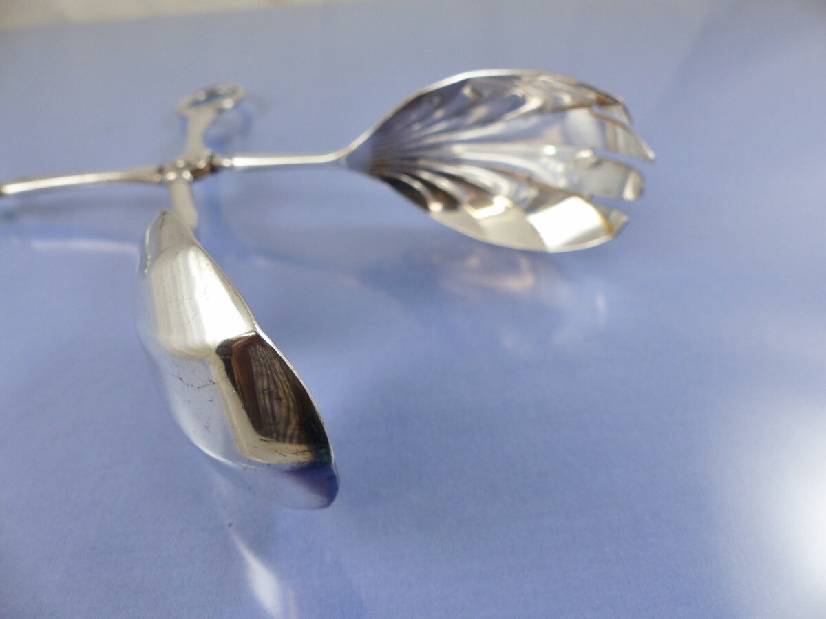 OLD ENGLISH PLAIN SALAD or PASTRY TONGS BY BIRKS EPNS ENGLAND eBay