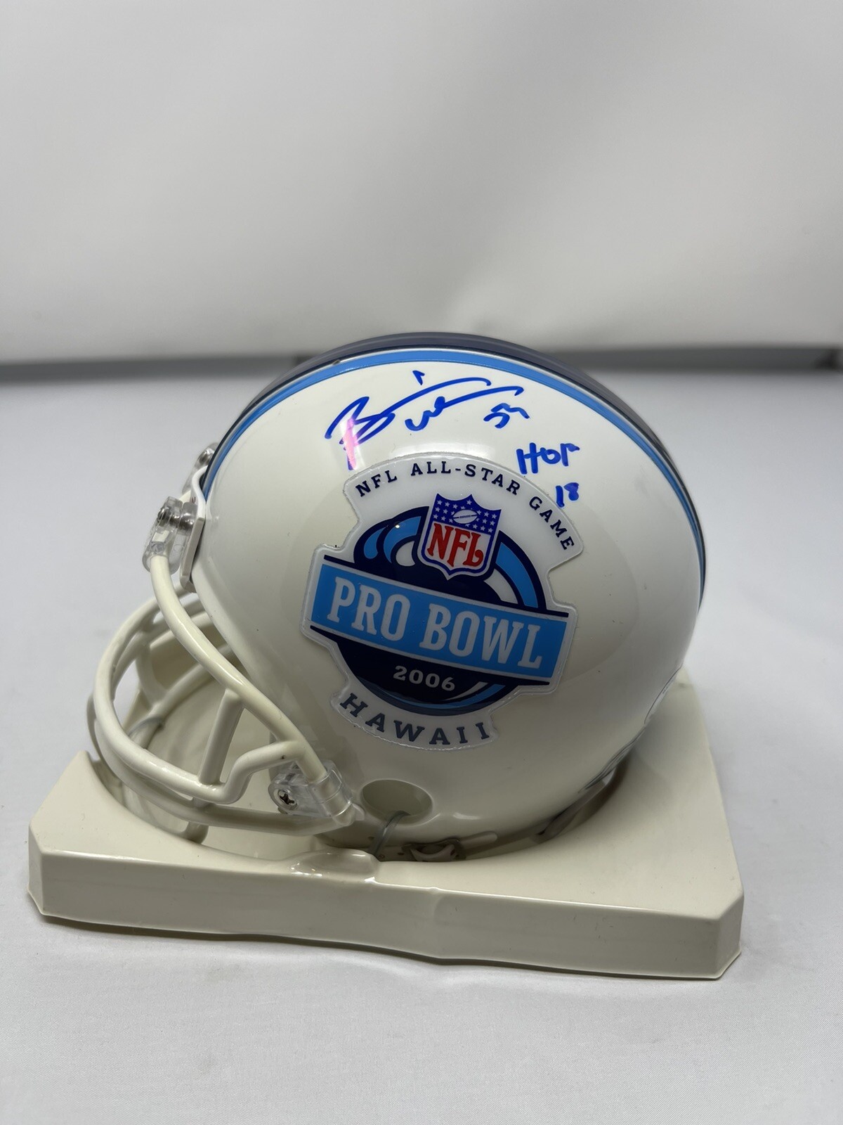 Brian Urlacher Autographed Signed Chicago Bears 2006 NFL Pro Bowl Mini Helmet Beckett COA 
