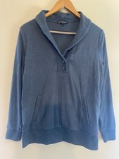 Banana Republic Sweatshirt Pullover Collared V Neck Gray Women  s Size Medium