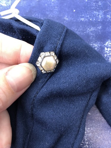 20” Artisan Made Outfit For Cissy Sized Dolls Navy Dress & Cardigan Set i52 - Picture 6 of 12