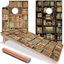 Enchanted Libraries Books Shelves Hardbound Vintage Books Cornhole Stickers Skin