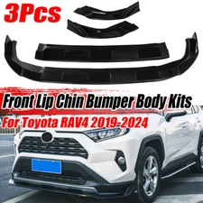 For Toyota RAV4 LE XLE 19-2024 V Style Gloss Black Front Bumper Lip Splitter Kit