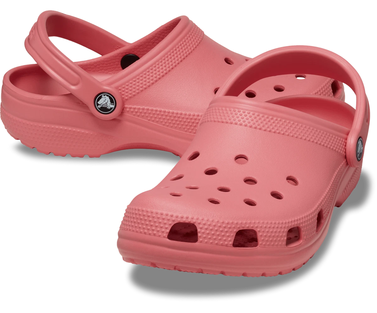 barely pink multi crocs