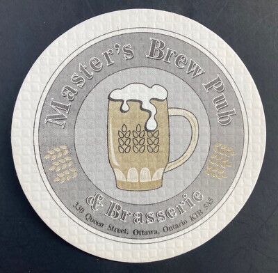 MASTER'S BREW PUB OTTAWA CANADA 4 INCH ROUND  BEER COASTER