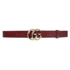 GUCCI 550 Rosso Ancora Red Thin Leather Belt New And Authentic