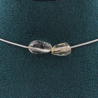 Halskette Mit 2 Citrin Perlen Aus Brasilien. Edelstahlkette Halskette FüR Frauen