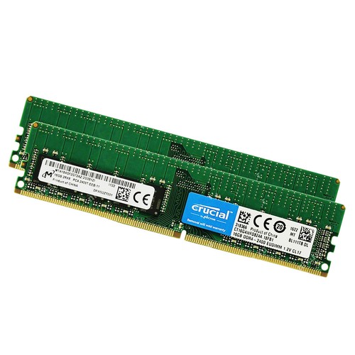 Crucial 32GB(2×16GB) DDR4 2400MHz PC4-19200 UDIMM Server ECC Memory 288Pin Kit - Picture 4 of 13