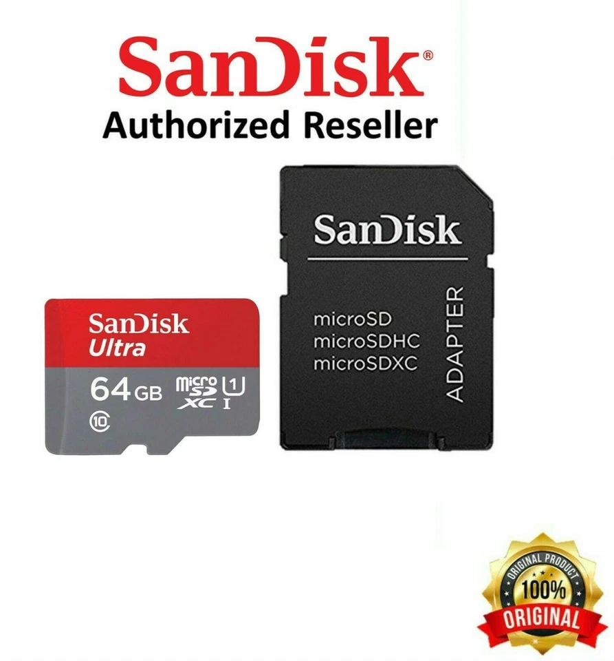 64GB Micro SD SDXC Memory Card Class 10 4K HD High Speed with SD TF Card Adapter - Image 3 of 4