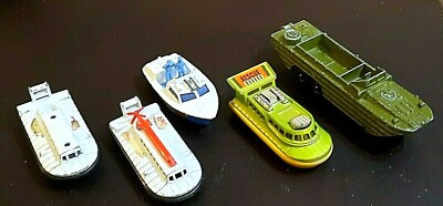 Vintage Matchbox/Dinky Nautical Bundle: 3 HOVERCRAFT, LAUNCH & DUKW AMPHIBIAN