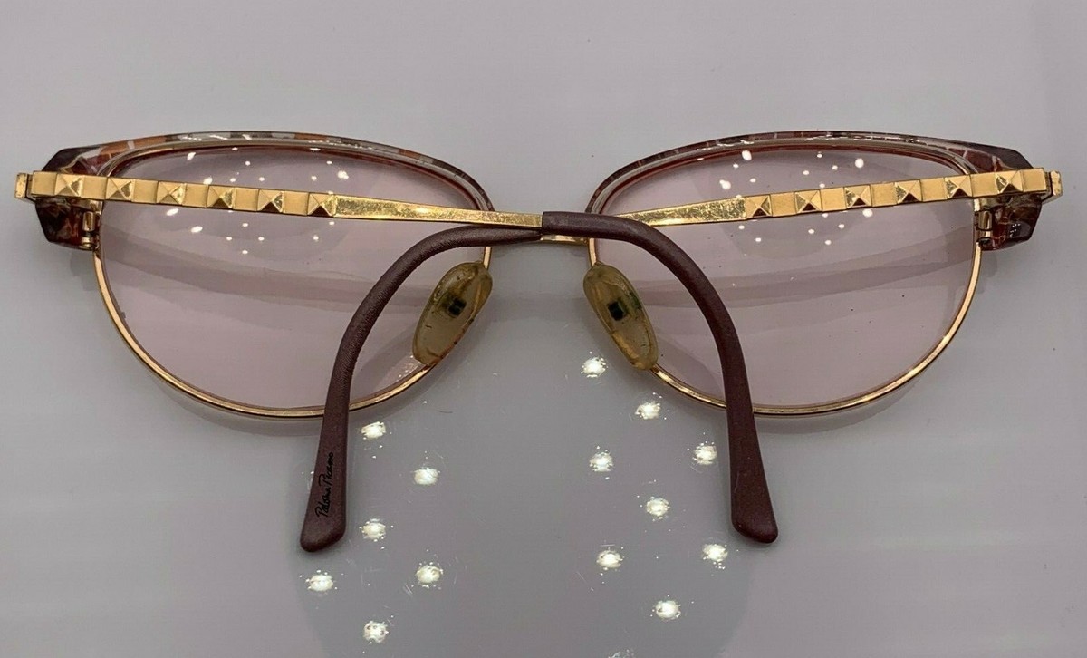 Vintage Paloma Picasso 3834 Pink Gold Metal Oval Sunglasses  display picture 2