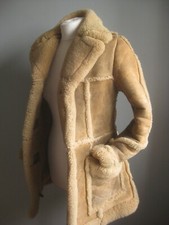 Vintage Sheepskin Shearling Jacket Uk 4 6 8 Penny Lane Boho Shabby Chic Girls