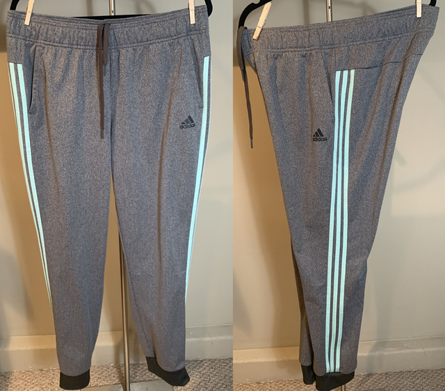 ADIDAS Women's Pants Climacool Athletic Joggers Ankle Zipper Gray on