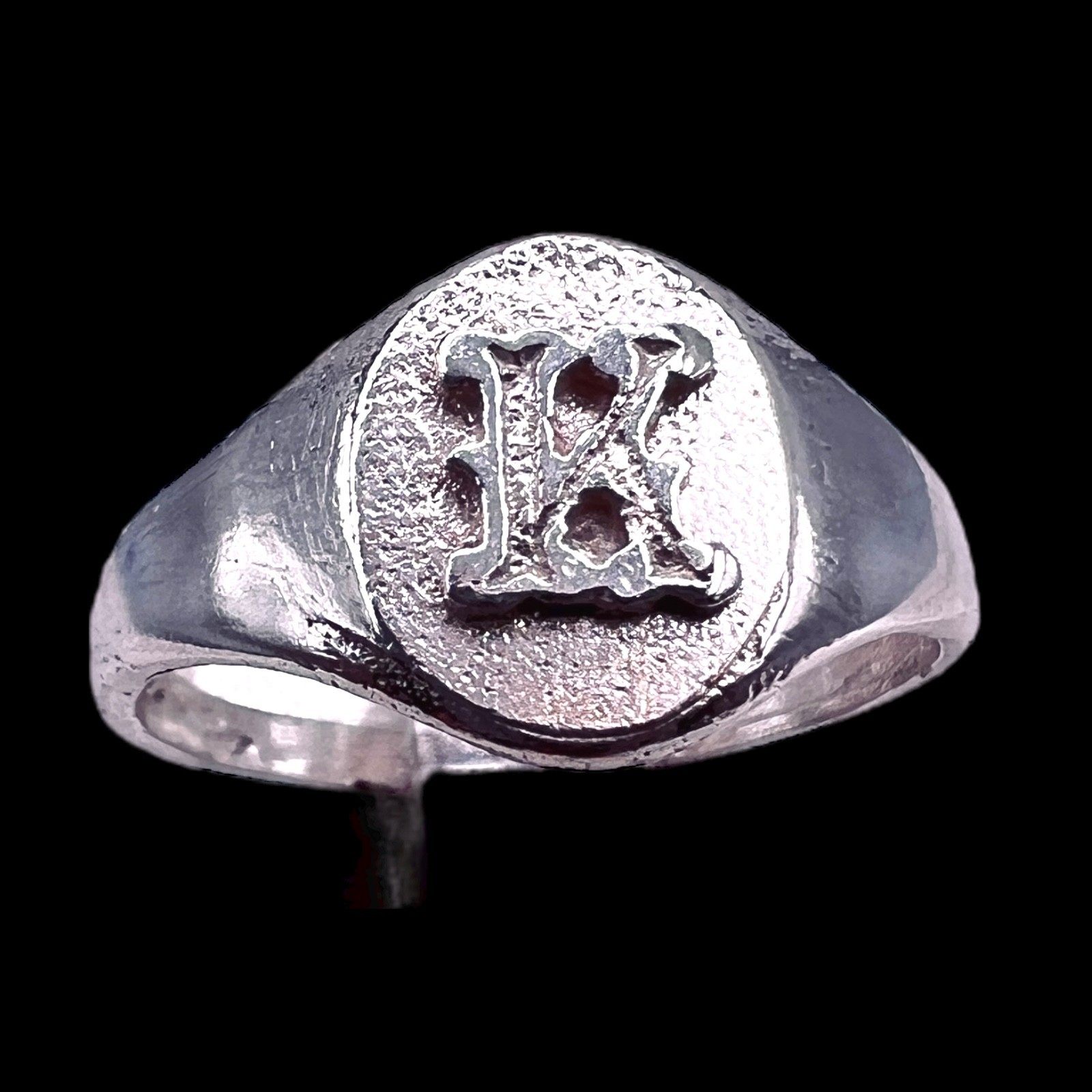 Initial Letter K Signet 925 Sterling Silver Child Baby Pinky Ring Size 3