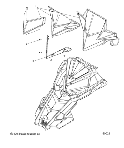 Polaris Low Windshield, White, Genuine OEM Part 5452869, Qty 1 - Picture 2 of 2
