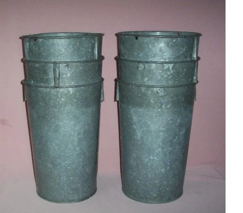 6 GREAT OLD Vintage GALVANIZED Sap Buckets Maple Syrup Must See