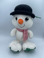 Fisher Price Vintage 1997 Snowman Cozie Plush Thermal Waffle Toy 10"