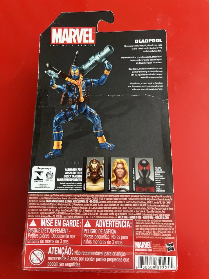 Figura de acción Hasbro Marvel Infinite Series Deadpool 3,75 pulgadas azul X-Men 2014 Foto 3 de 3