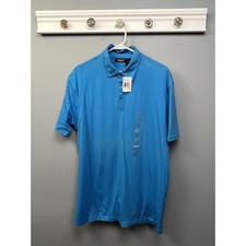 DKNY Active Polo shirt mens XL Extra Large turquoise Pima cotton Graphic NEW