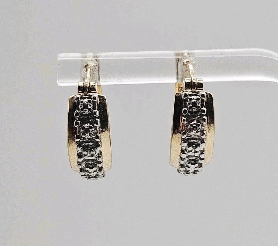 Ross Simons Sterling Silver Vermeil Diamond Accent 16mm Hoop Earrings - Image 2 of 4