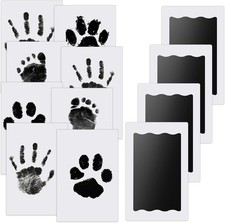 Nabance Inkless Hand & Footprint Kit, 4 Baby Inkless Print Pads, 8 Imprint Cards