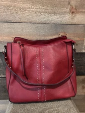 Montana West Select Vegan PU Leather Purse Bag Red w/ Gold Hardware Lightly Used