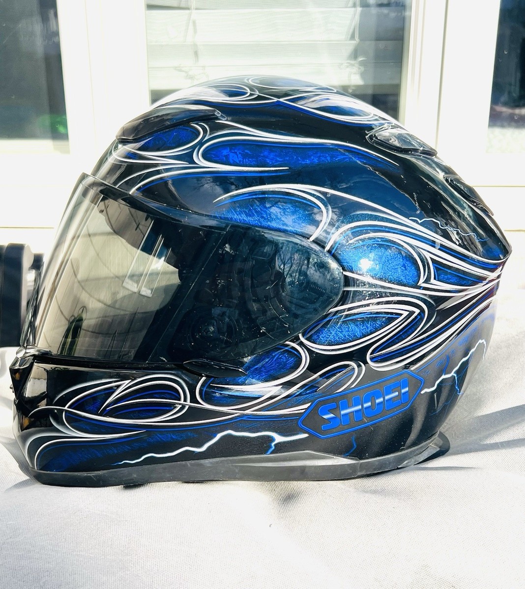 Vintage Shoei RF-1100 FIRESTRIKE Flames Full Face Helmet/Dark