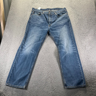 Levi's 505 Jeans Mens 40x30 Blue Denim Cotton Straight Faded Light Wash Workwear