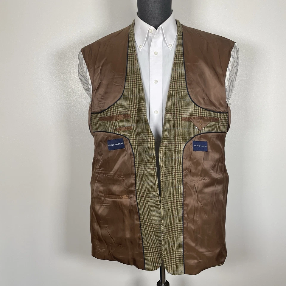 Abrigo deportivo Grant Thomas para hombre 44R multicolor suave texturizado a cuadros dos botones Foto 4 de 4