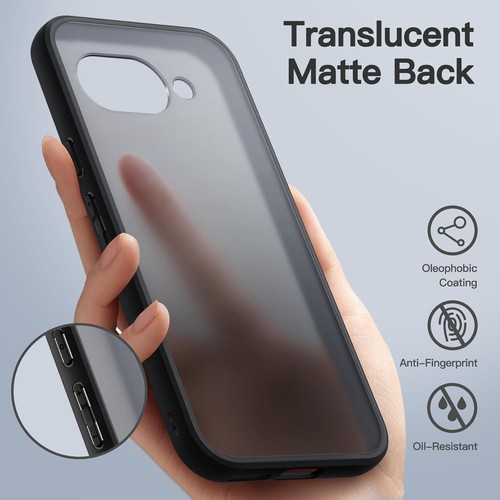 JETech Custodia Opaca per Google Pixel 9a 6,3 Pollici 2025, Smerigliato 9a, Nero - Foto 4 di 6