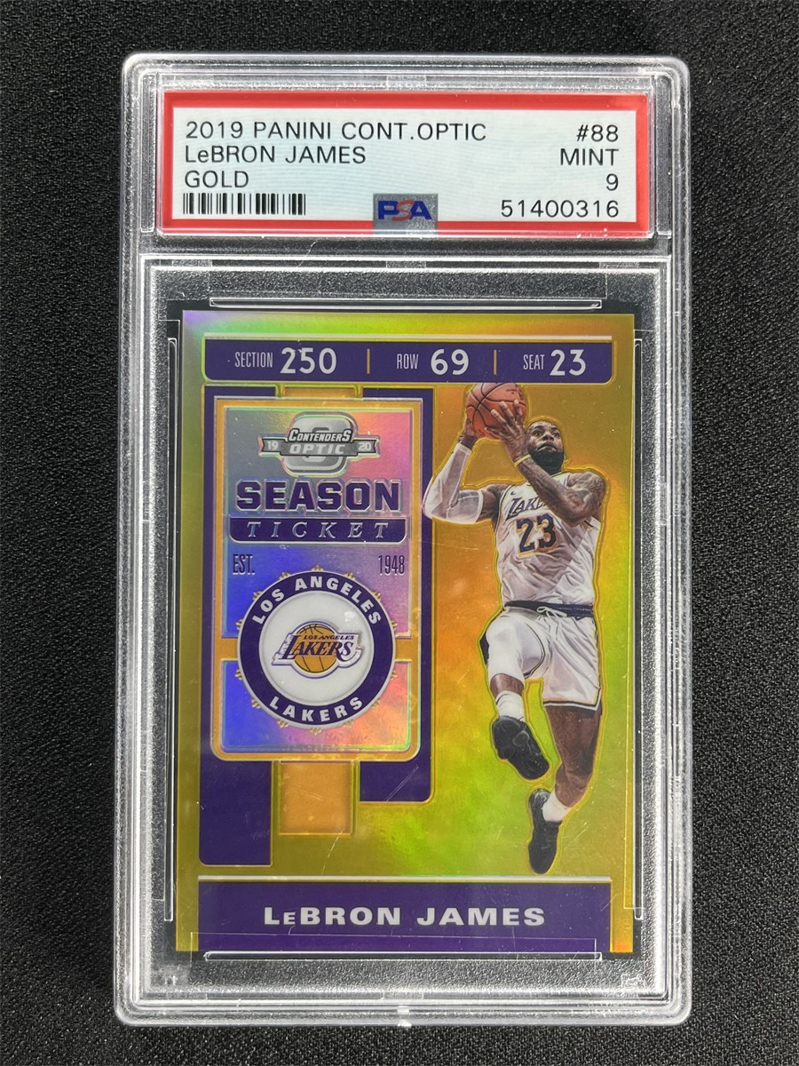 2019-20 Contenders Optic LeBron James #88 Gold Season Ticket /10 PSA 9 MINT