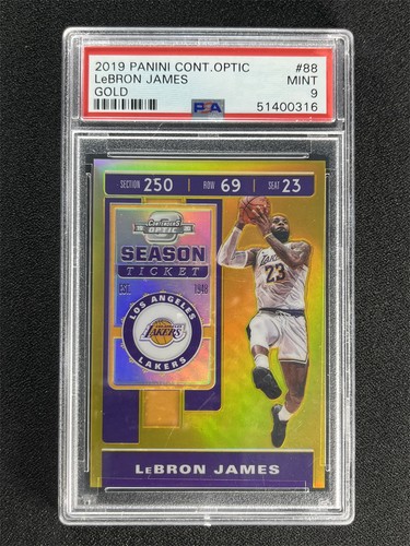 2019-20 Contenders Optic LeBron James #88 Gold Season Ticket /10 PSA 9 MINT
