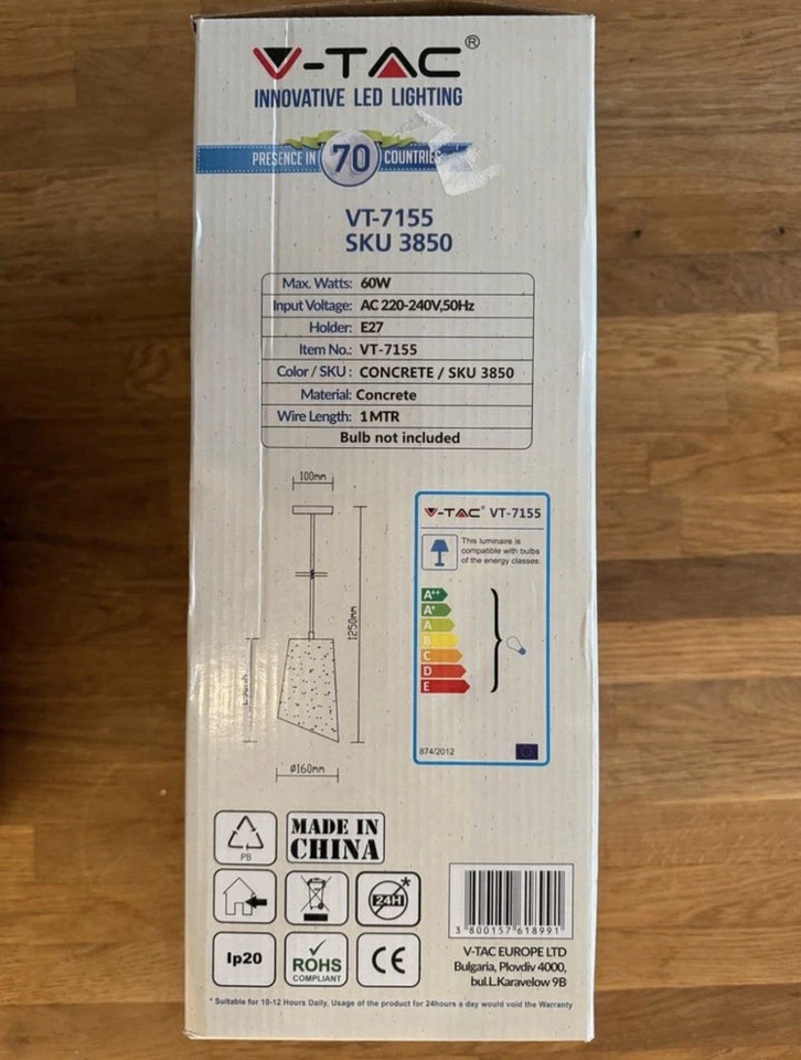 Pendelleuchte Beton Optik Deckenlampe - Bild 4 von 4