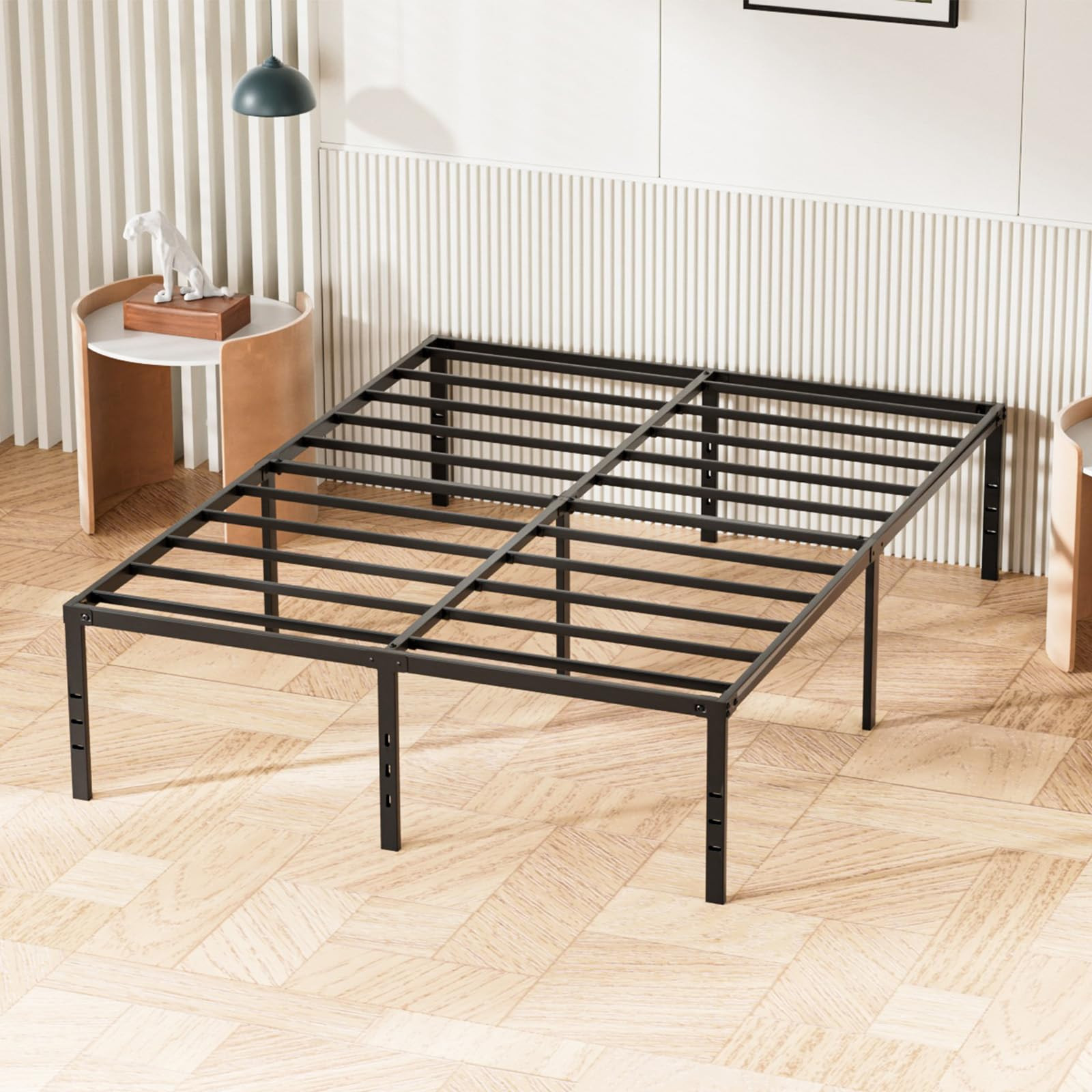 14 Inch Sturdy Metal Queen Bed Frame with Under-Bed Storage-image