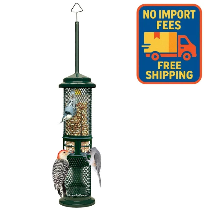 Squirrel-proof Bird Feeder Nuts Fruit 2 Meshes