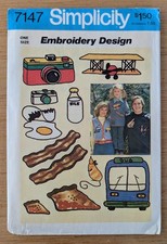 Simplicity 7147 Embroidery Design Vintage Transfer Pattern One Size Uncut