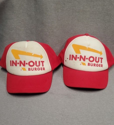 Official In-N-Out Burger Employee Hat Snapback Red Uniform Crew Cap Vintage 90s