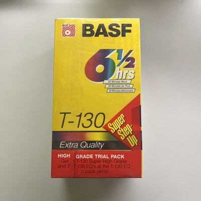 BASF Blank VHS Tapes 3 Pack BASF T-130 Video Cassette VCR Brand New sealed