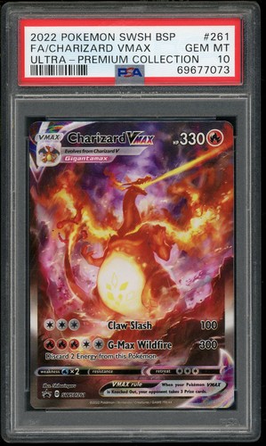 POKEMON CHARIZARD VMAX 2022 SWSH BLACK STAR PROMO #261 ULTRA-PREMIUM COL. PSA 10