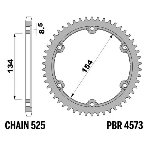 Corona PBR Z41 denti passo 525 in Ergal Duro Ducati Panigale 1199 2012-2014 - Picture 1 of 5