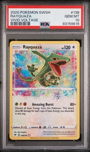 2020 POKEMON SWORD & SHIELD VIVID VOLTAGE #138 RAYQUAZA PSA 10