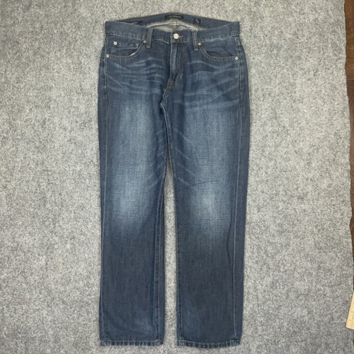 Lucky Brand Jeans Mens Size 32 Blue 221 Straight Linen Blend