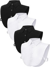 Syhood 4 Pcs Fake Collar Detachable False Dicky Collar Half Shirts Round for ...