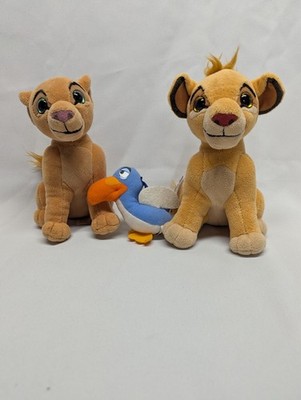 Simba, Nala, TY beanie; and Zazu Lion King 2 plushies 