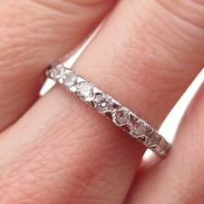 925 Sterling Silver Round-Cut C Z Eternity Band Ring Size 7.25