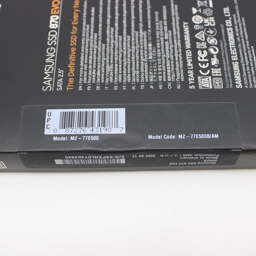Samsung 870 EVO Internal 500GB SATA Solid State Drive MZ-77E500 - Picture 6 of 7