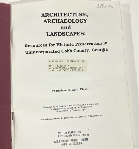 Architecture Archaeology & Landscapes Resources Historic Preservation Cobb CTY - Picture 5 of 18