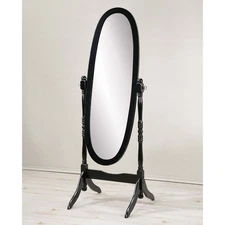 Wooden Antique Floor Free Standing Mirror 59" Oval Clear Dressing Cheval Mirror